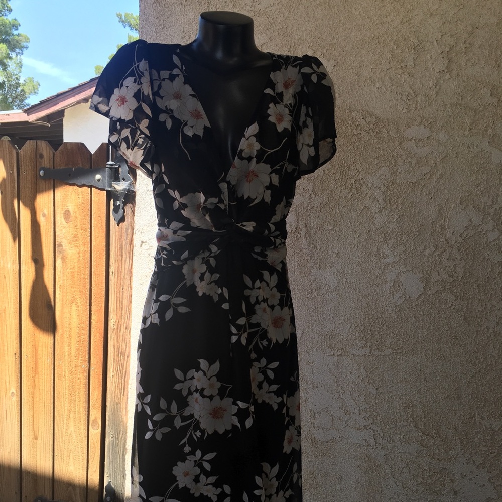 Whimsical floral ankle length dress